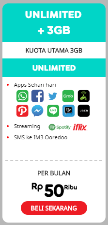 Paket Data Paket Data Indosat - Internet Unlimited + 3GB