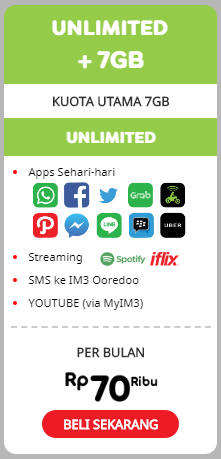 Paket Data Paket Data Indosat - Internet Unlimited + 7GB