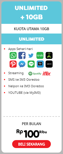 Paket Data Paket Data Indosat - Internet Unlimited + 10GB
